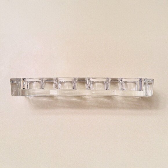 4 Piece Votive Candle Heavy Clear Glass Holders 9x2.5 inch - Picture 3 of 5